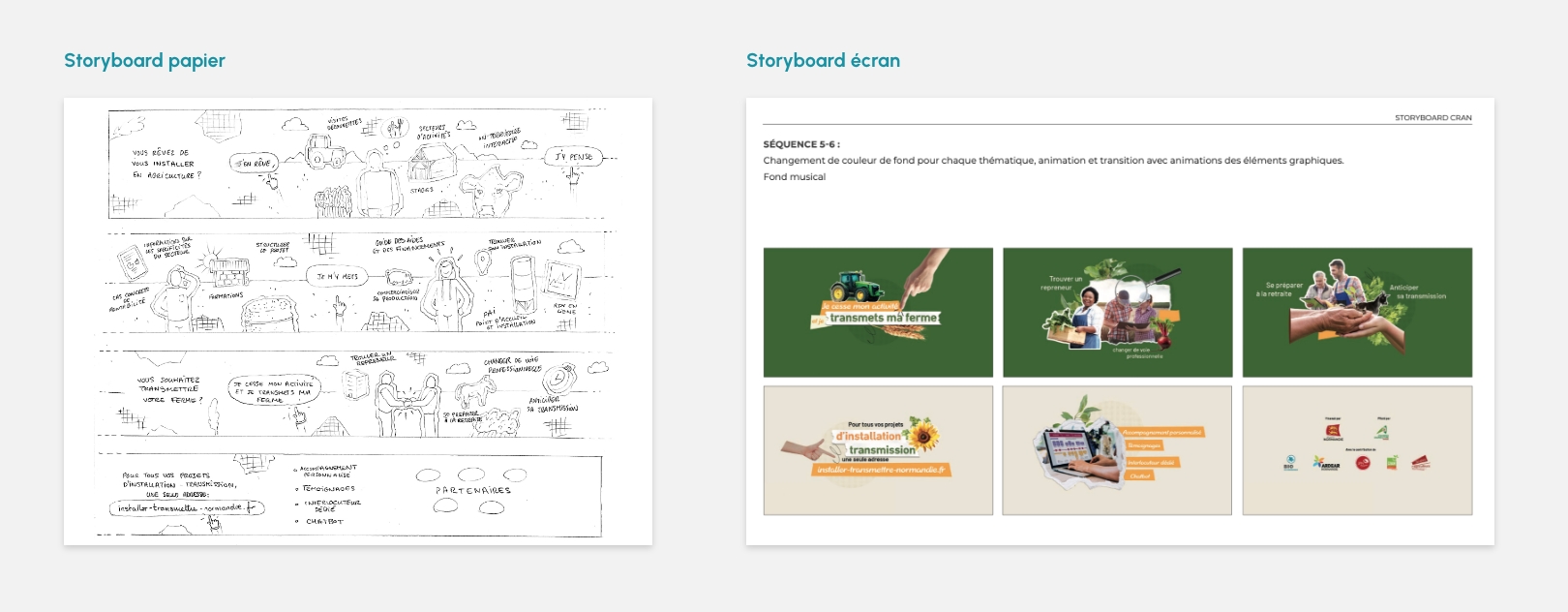 Installer Transmettre Normandie storyboard video