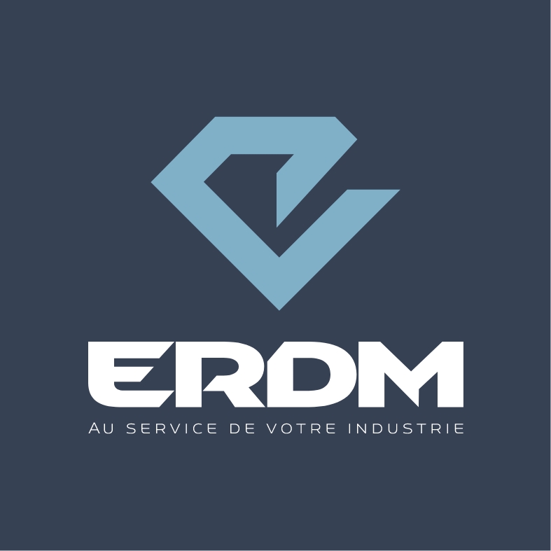 ERDM Industrie logo fond bleu foncé