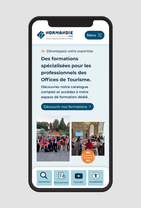 OTN Fédération Régionales des Offices de Tourisme de Normandie site web mobile